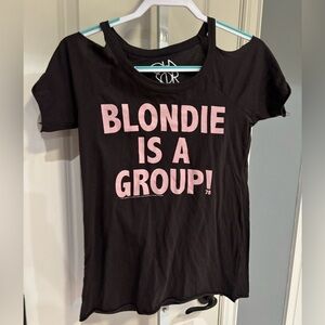 Blonde Is a Group Cold Shoulder Tee – Size Small Graphic Tee Stylish & Comfy!